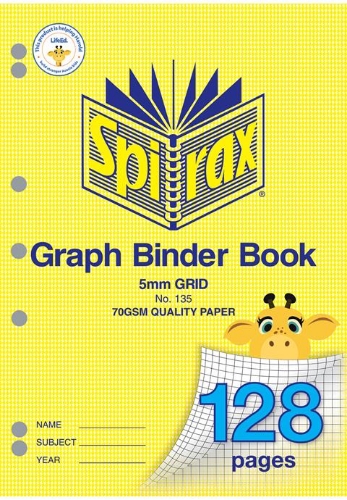 Graph Binder Book A4 128 Page 5mm #135 Spirax