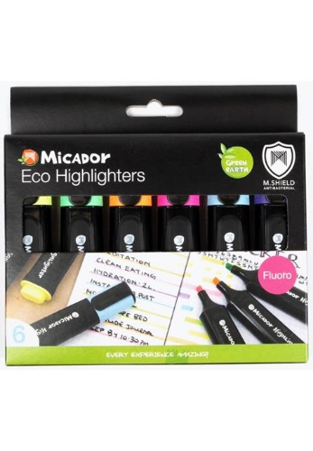 Highlighters Pkt 6 Micador ECO