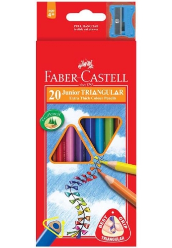Pencils-Coloured 20's Junior Triangular Grip Sharpener Faber