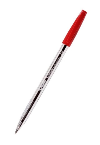 Pen Ballpoint Cap Type Red Medium