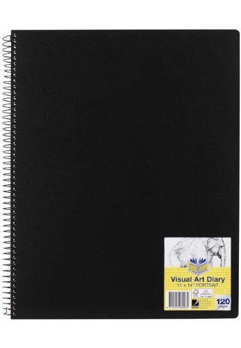 Visual Art Diary 11x14 60 Sheet Black Cover 110gsm