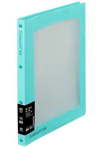 Display Bk A4 20 Pocket With Frame Cover Aqua ColourHide