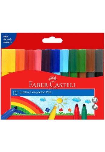 Marker Connector Jumbo Pens Assorted Wallet 12 Faber