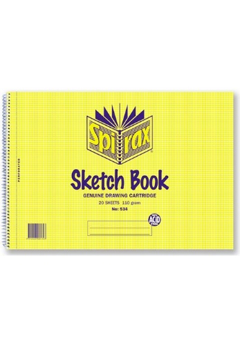 Sketch Book A4 20 leaf Perf 110gsm Board Cover #534 Spirax