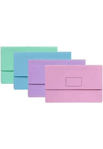 Document Wallet FC Slimpick Assorted Pastels Pk 10