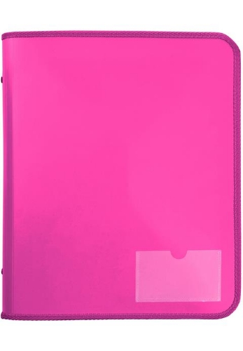 Binder A4 2D 25mm Zipper Pink with Tech Case Marbig