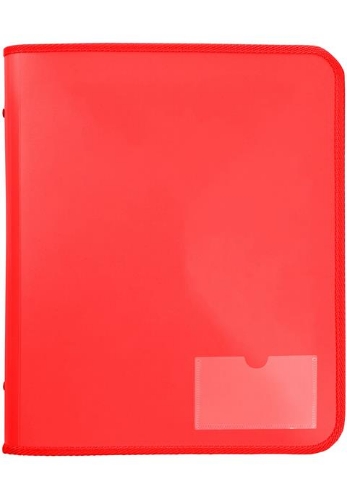 Binder A4 2D 25mm Zipper Red with Tech Case Marbig