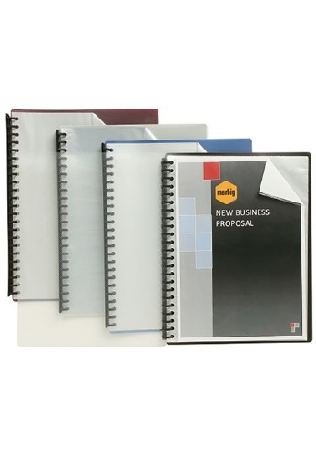 Display Book A4 20 Pocket Clear Cover Black Refillable